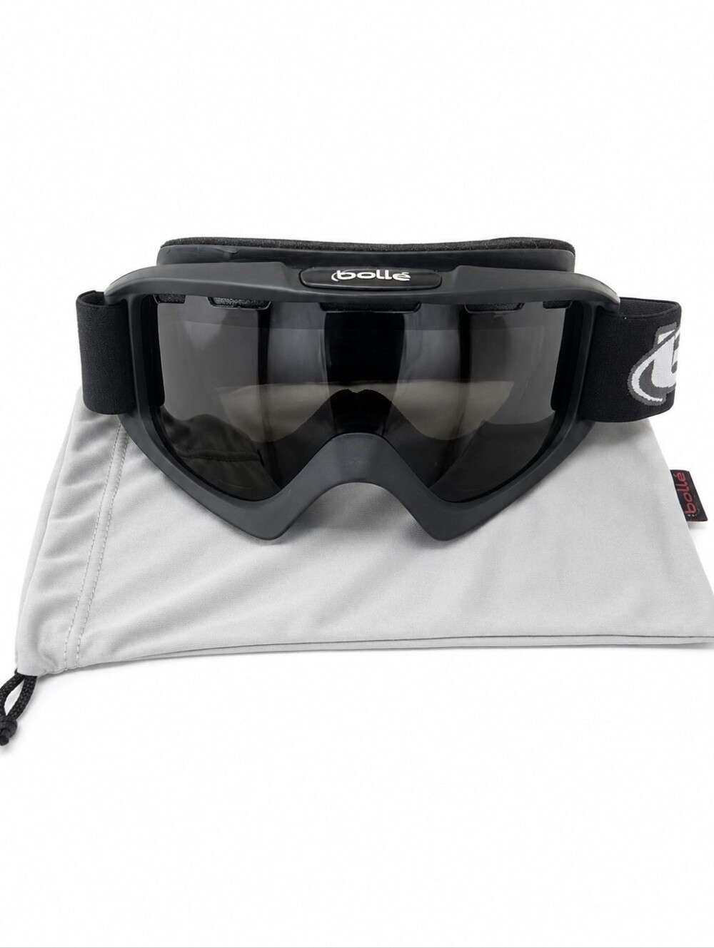 Bollé Black Ski Snowboard Goggles Tinted Lens w/ Dust Bag